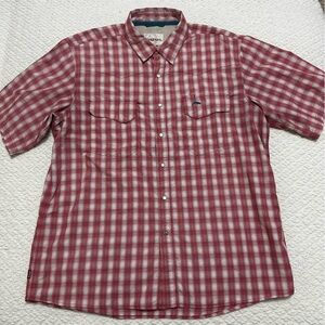 Simms Pearl Snap Shirt Plaid Vented Fishing Shirt Men’s Size Large